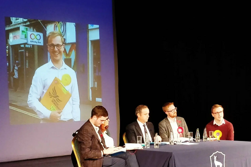 Ben Thomas takes on Lloyd Russel Moyle Roedean hustings GE19