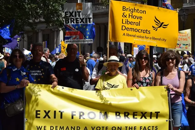 Brighton and Hove Lib Dems At March for Europe 23-06-18