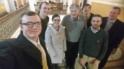 George Taylor and his election team at the count