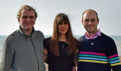 Picture of teh Brunswick and Adelaide candidates, Duncan Moore and Christian Chadwick with the Hove PPC, Beatrice Bass, 20190221